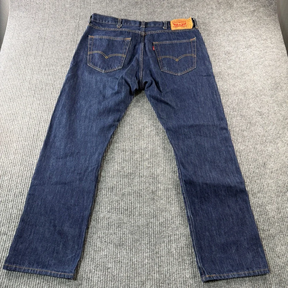 Levi's 501 Original Fit Jeans Mens 38x32 Dark Wash Excellent Button Fly Denim